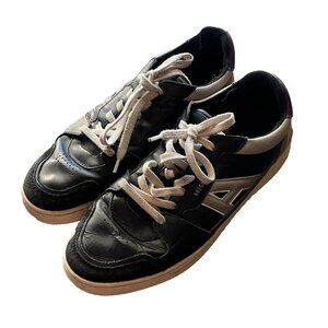 Axel Arigato mens black burgundy beige leather and suede sneaker shoes size 11